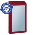 "Two-in-one" MERIDA STELLA RED LINE SLIM COMBO MEGA folded paper towel dispenser with the SuperMirror-type steel mirror, red